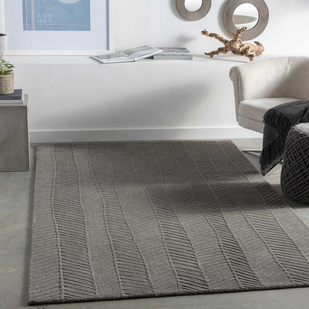 Everson Modern Geometrical Charcoal Carpet Area Rug - The Rug Decor