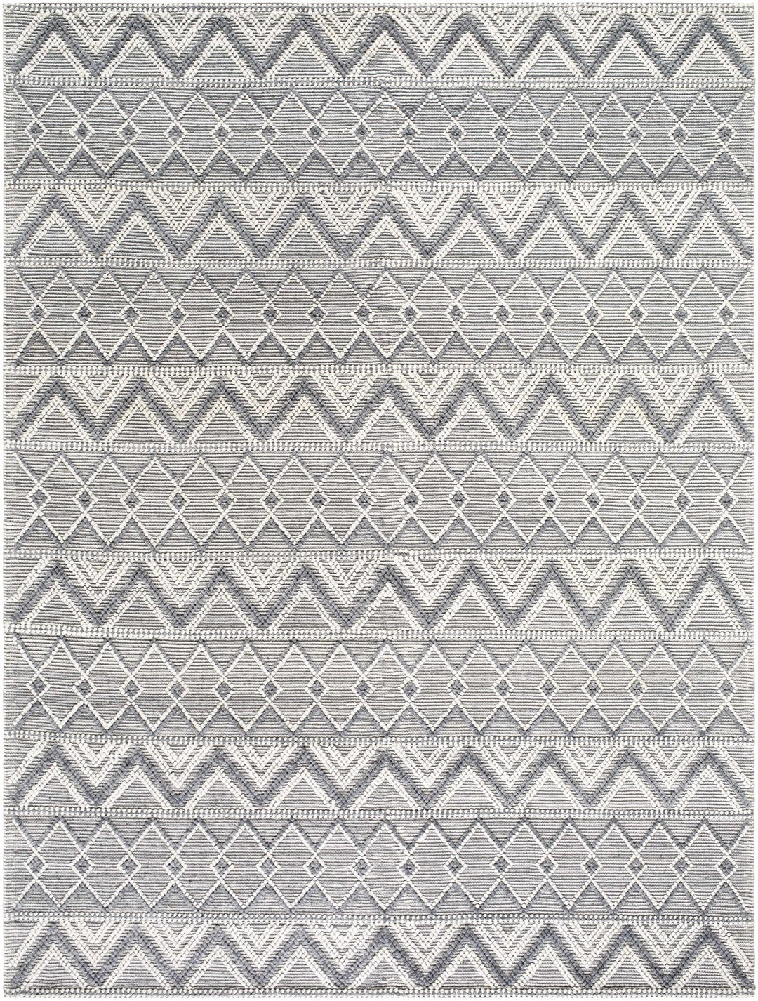 Evita Contemporary Geometrical Gray And Ivory Area Rug - The Rug Decor