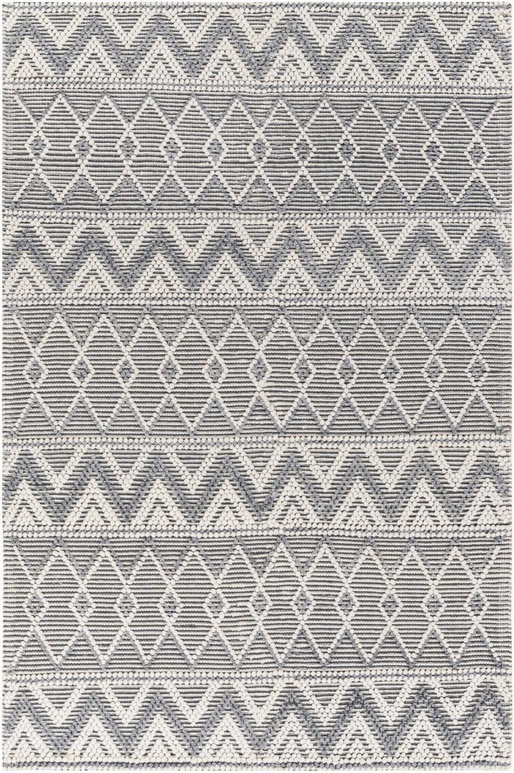 Evita Contemporary Geometrical Gray And Ivory Area Rug - The Rug Decor