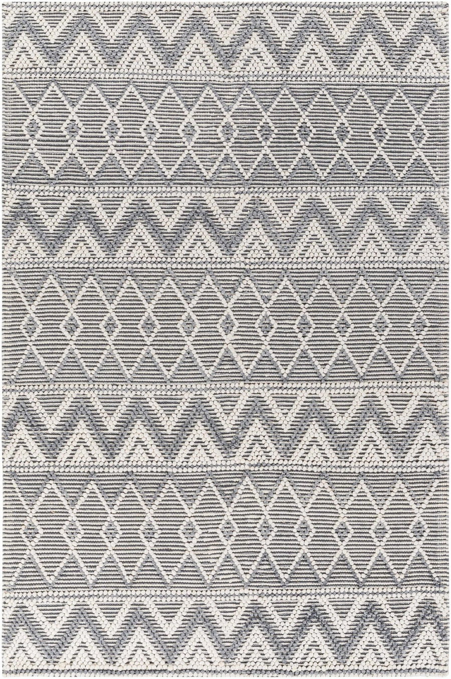 Evita Contemporary Geometrical Gray And Ivory Area Rug - The Rug Decor