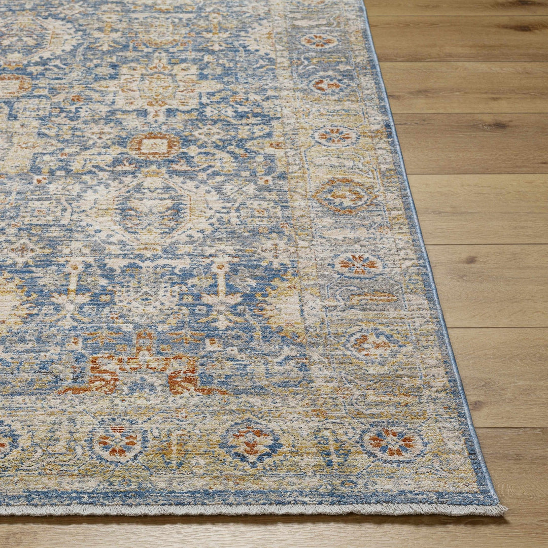 Eytan Beige And Blue Traditional Style Washed out Area Rug - The Rug Decor