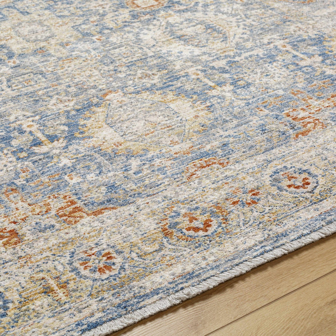 Eytan Beige And Blue Traditional Style Washed out Area Rug - The Rug Decor