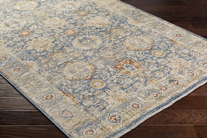 Eytan Beige And Blue Traditional Style Washed out Area Rug - The Rug Decor