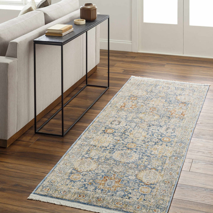 Eytan Beige And Blue Traditional Style Washed out Area Rug - The Rug Decor