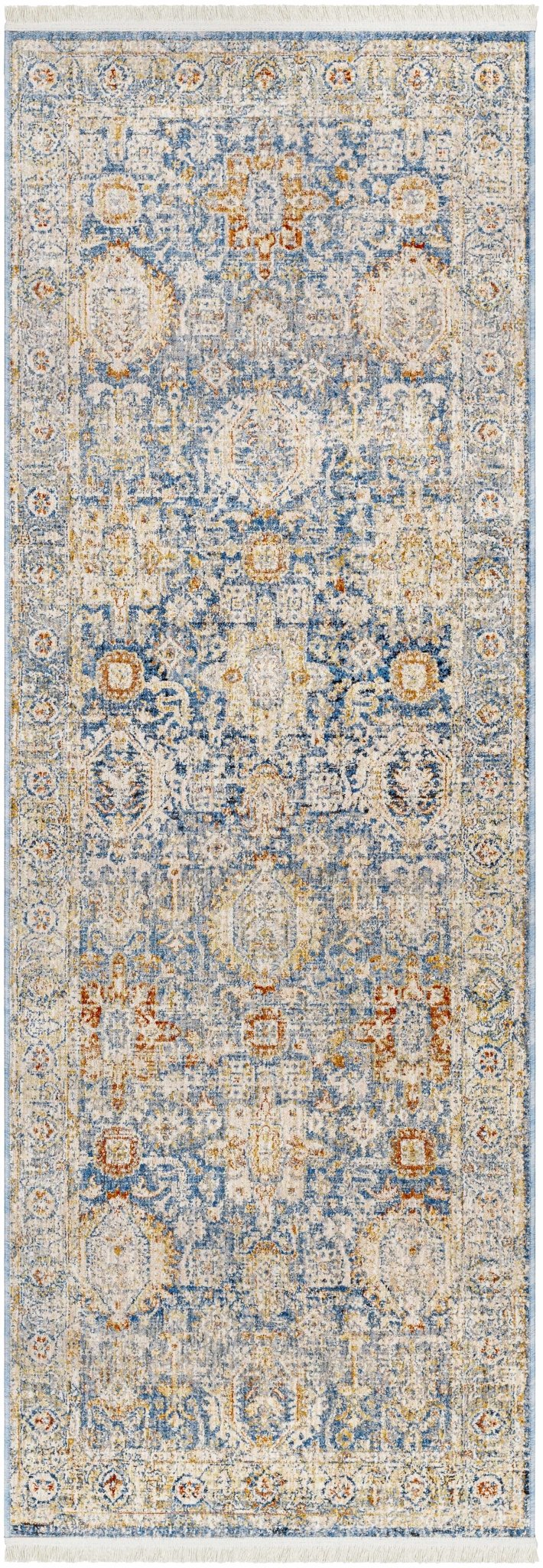 Eytan Beige And Blue Traditional Style Washed out Area Rug - The Rug Decor