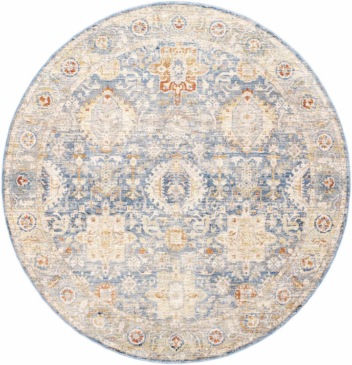 Eytan Beige And Blue Traditional Style Washed out Area Rug - The Rug Decor