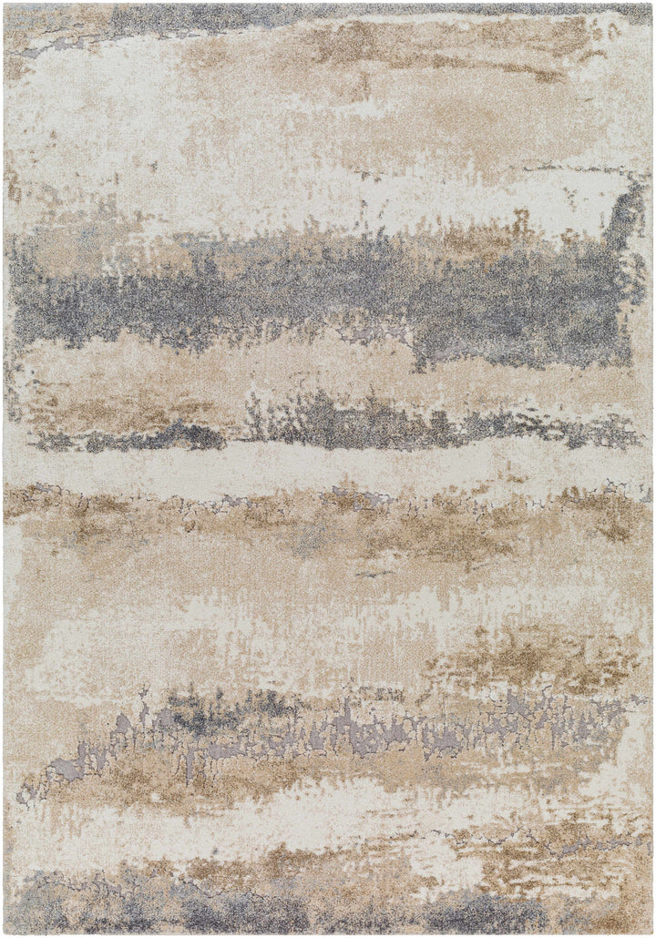 Ezell Modern Abstract Design Beige And Gray Rug