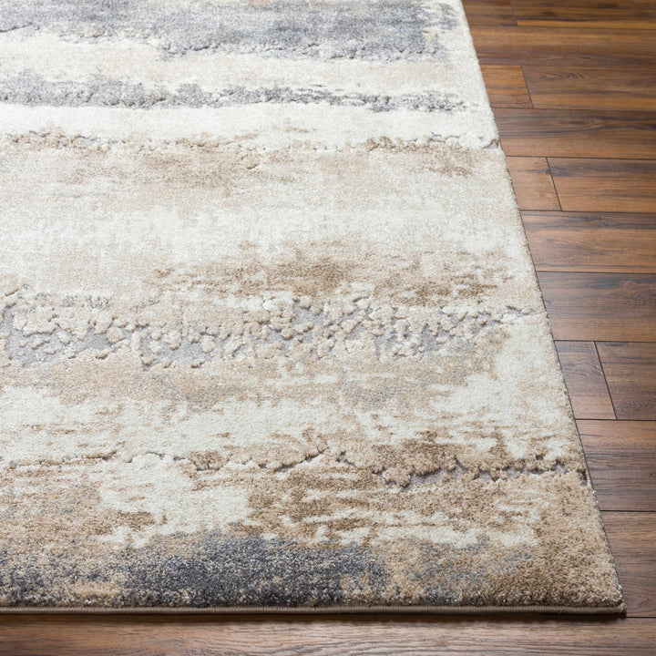 Ezell Modern Abstract Design Beige And Gray Rug
