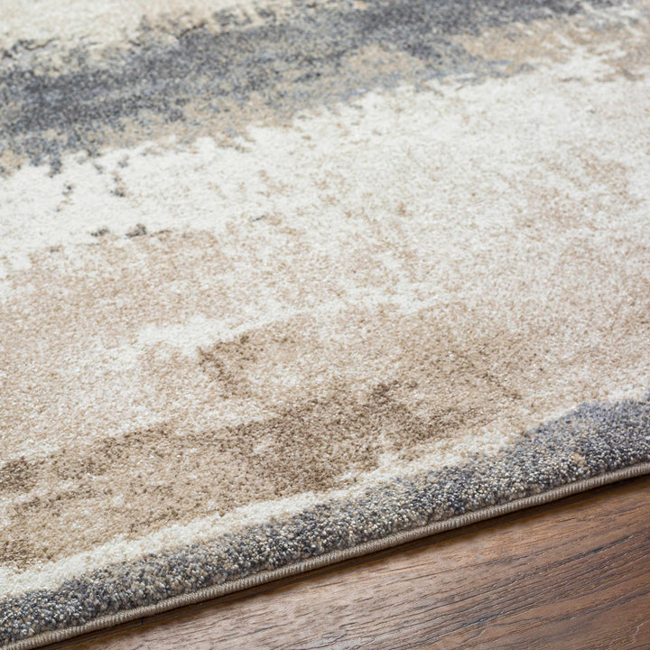 Ezell Modern Abstract Design Beige And Gray Rug
