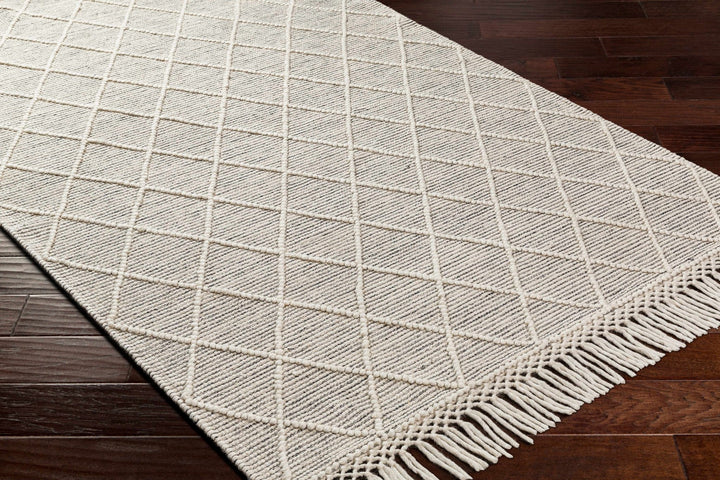 Ezria Modern Geometric Design Ivory And Black Hand Woven Wool Rug - The Rug Decor