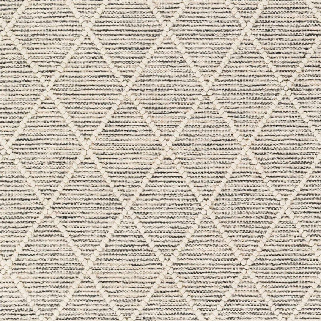 Ezria Modern Geometric Design Ivory And Black Hand Woven Wool Rug - The Rug Decor
