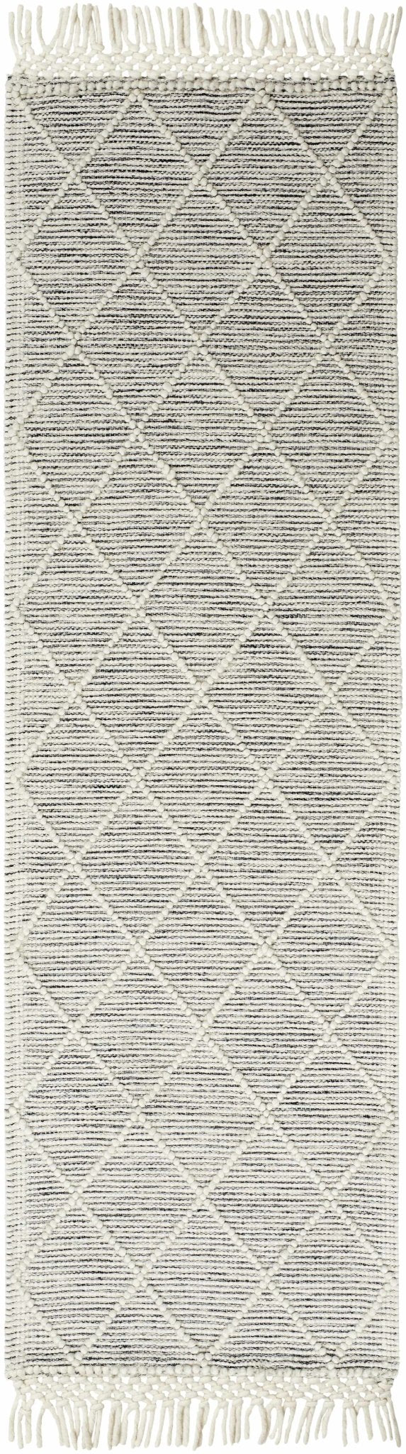 Ezria Modern Geometric Design Ivory And Black Hand Woven Wool Rug - The Rug Decor