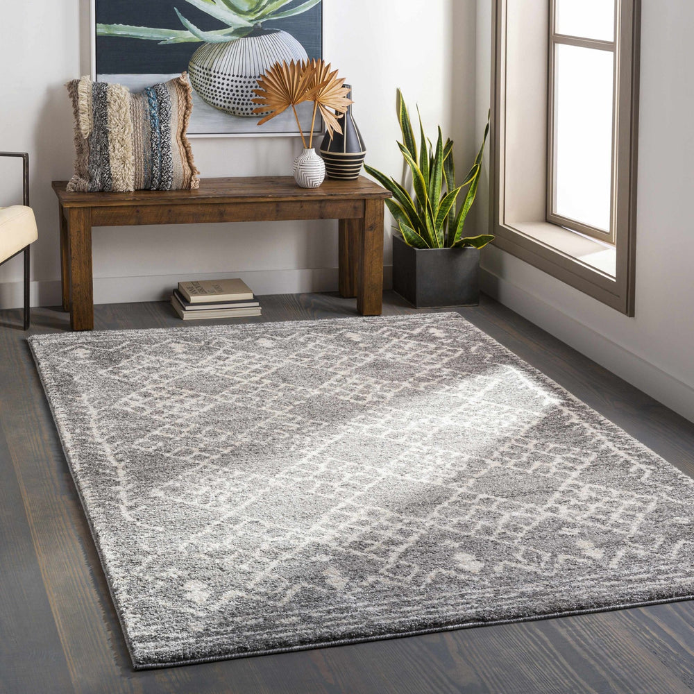 Fadden Modern Geometrical Design Gray And Ivory Area Rug - The Rug Decor