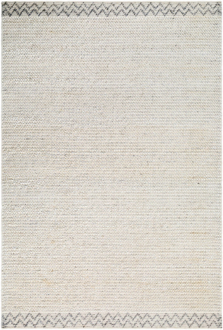 Fadia Modern Geometrical Ivory And Gray Hand Woven Area Rug - The Rug Decor