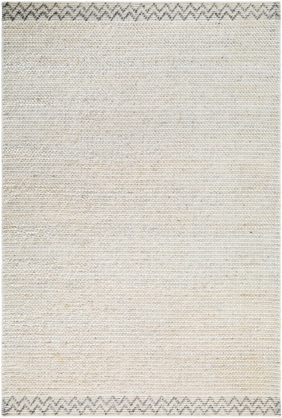 Fadia Modern Geometrical Ivory And Gray Hand Woven Area Rug - The Rug Decor