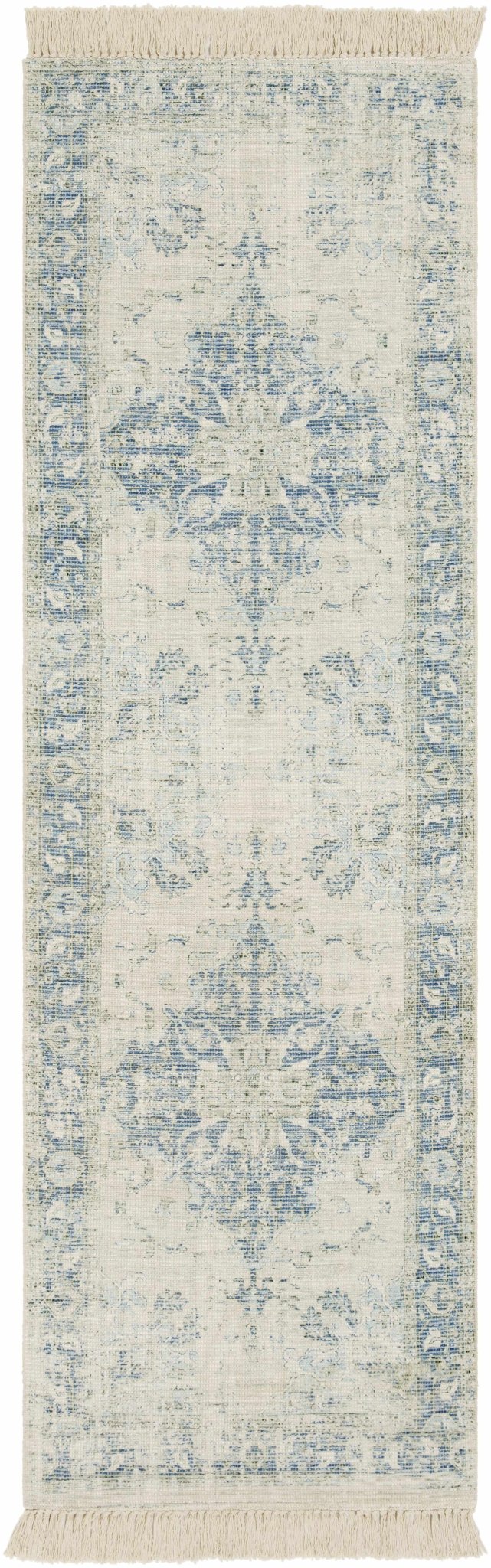 Fairlands Traditional Style Ivory And Blue Hand Woven Area Rug - The Rug Decor