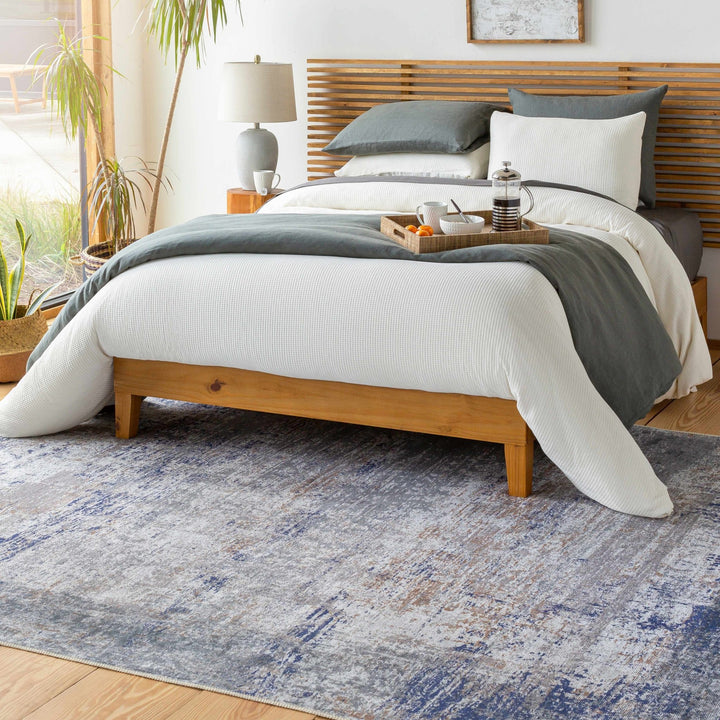 Fairplains Modern Abstract Design Blue Washable Area Rug - The Rug Decor