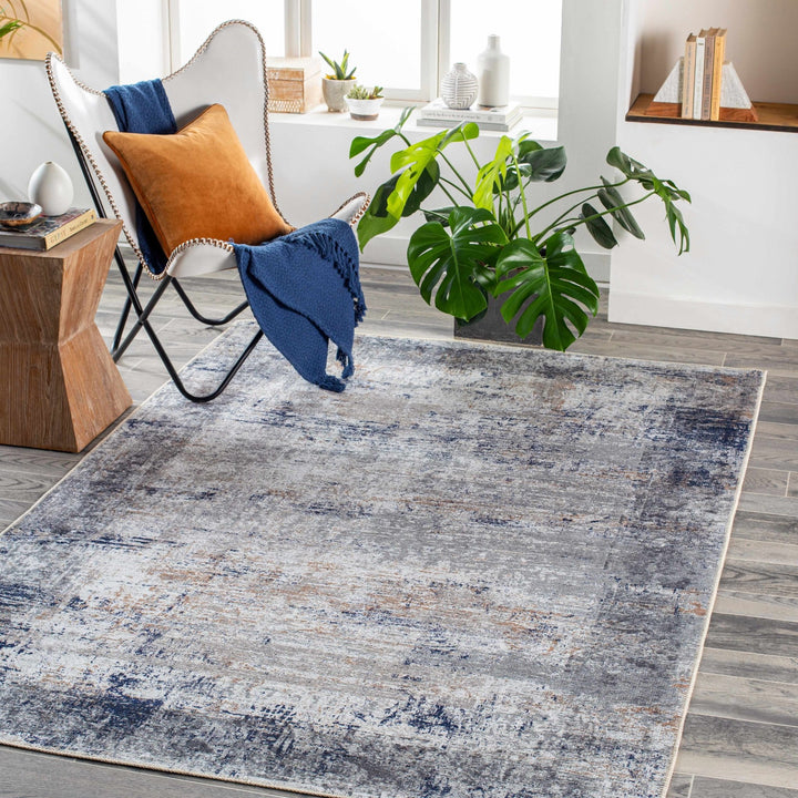 Fairplains Modern Abstract Design Blue Washable Area Rug - The Rug Decor