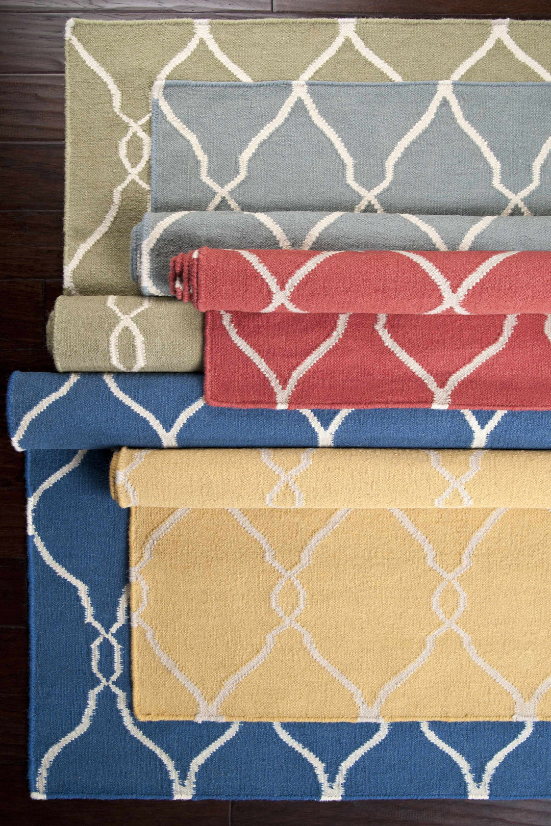 Niwot Modern Geometrical Olive Hand Woven Area Rug