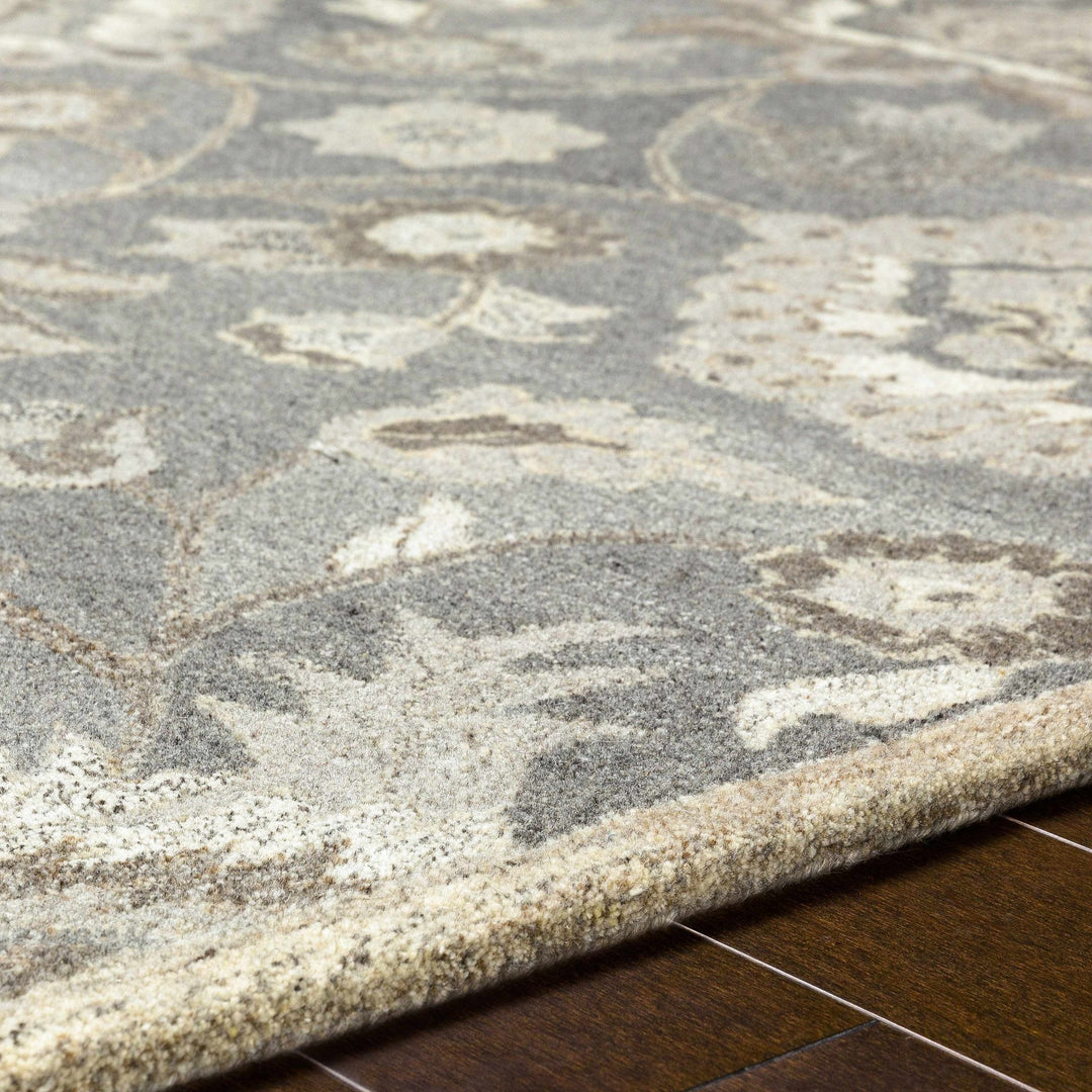 Fanrock Traditional Style Hand Tufted Ivory & Taupe Wool Rug - The Rug Decor