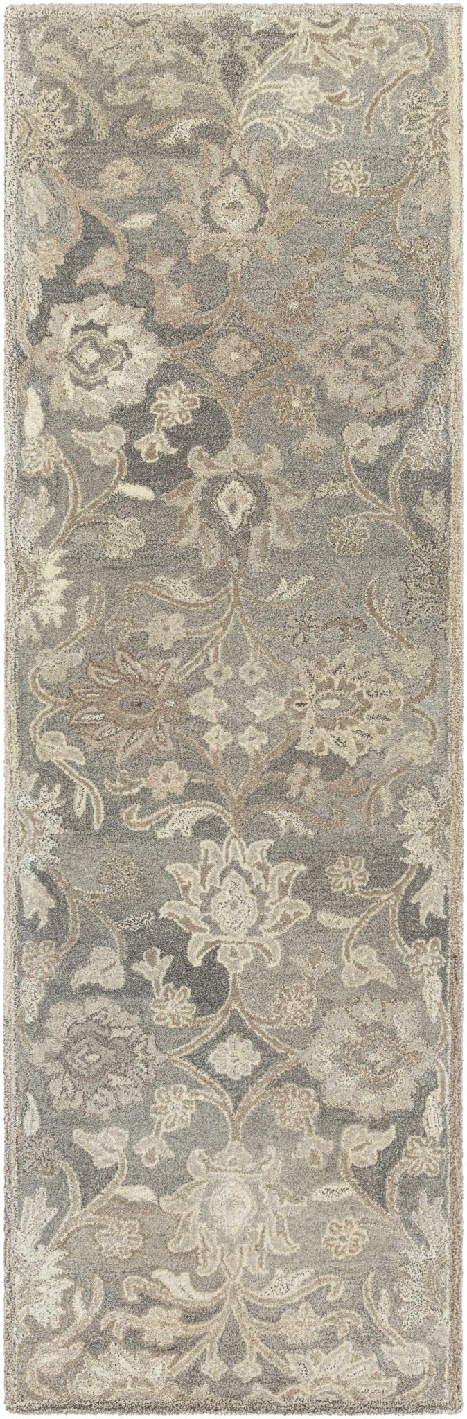 Fanrock Traditional Style Hand Tufted Ivory & Taupe Wool Rug - The Rug Decor