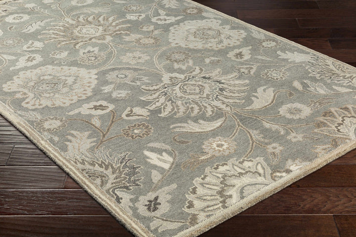 Fanrock Traditional Style Hand Tufted Ivory & Taupe Wool Rug - The Rug Decor