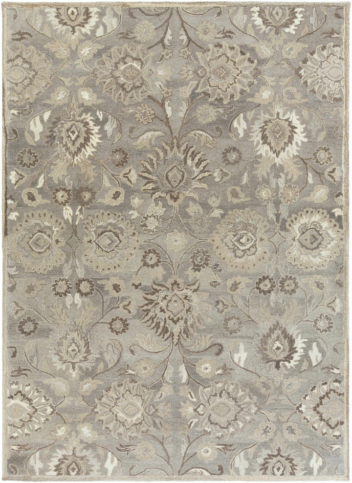 Fanrock Traditional Style Hand Tufted Ivory & Taupe Wool Rug - The Rug Decor