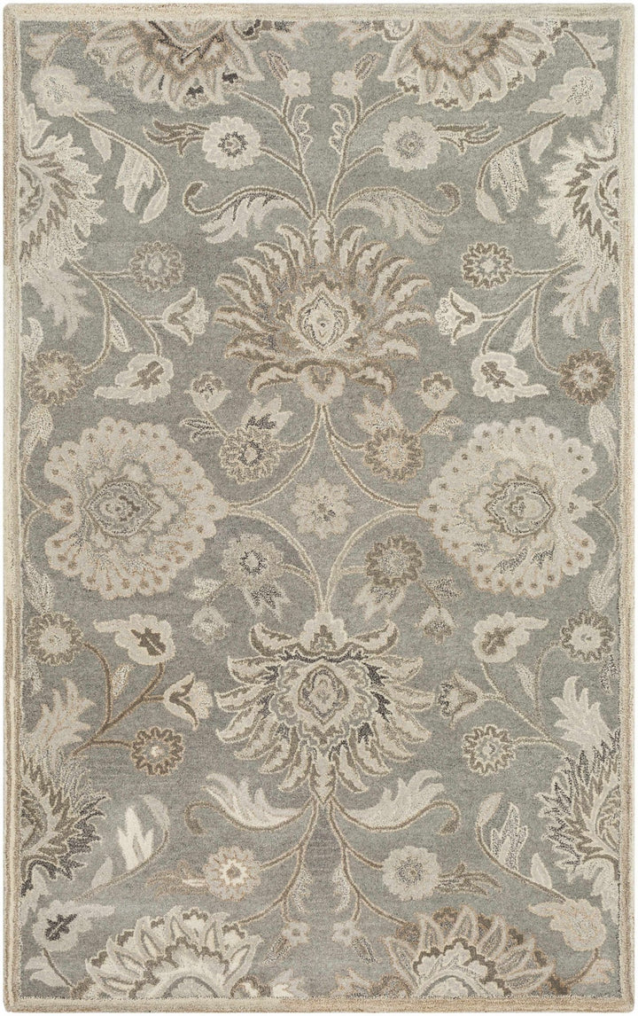 Fanrock Traditional Style Hand Tufted Ivory & Taupe Wool Rug - The Rug Decor
