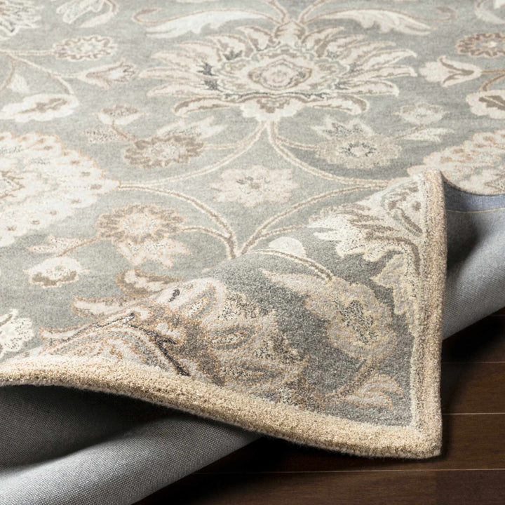 Fanrock Traditional Style Hand Tufted Ivory & Taupe Wool Rug - The Rug Decor