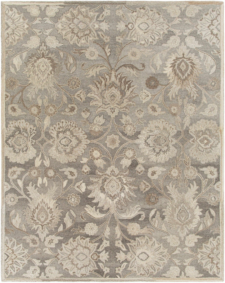 Fanrock Traditional Style Hand Tufted Ivory & Taupe Wool Rug - The Rug Decor