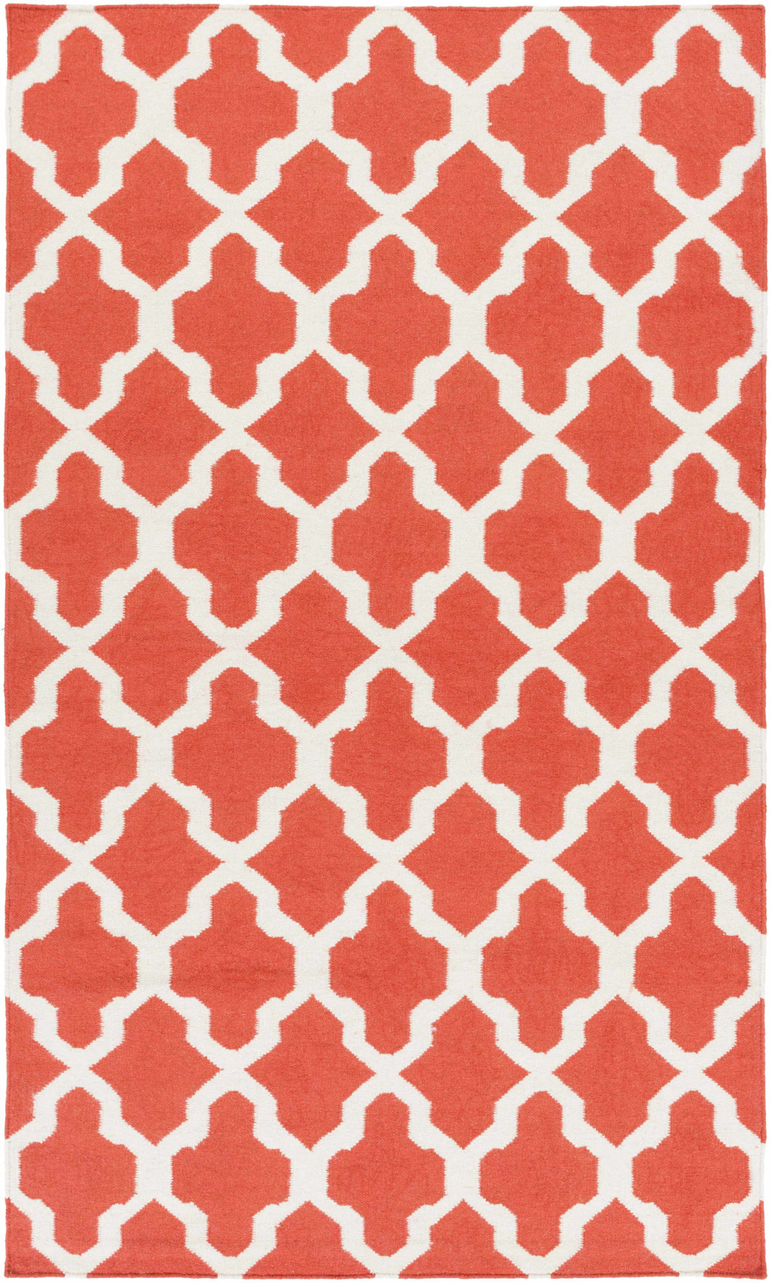 Faribault Modern Geometrical Design Rust Hand Woven Area Rug