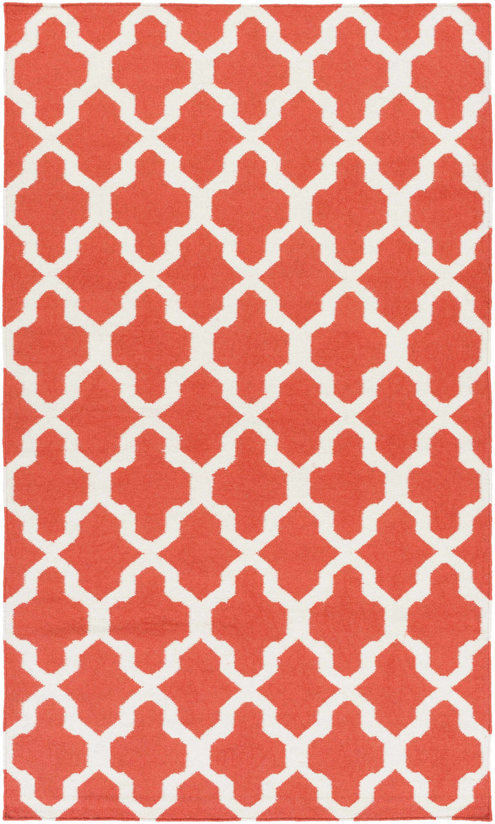 Faribault Modern Geometrical Design Rust Hand Woven Area Rug