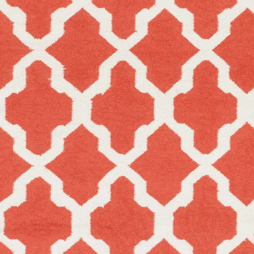 Faribault Modern Geometrical Design Rust Hand Woven Area Rug