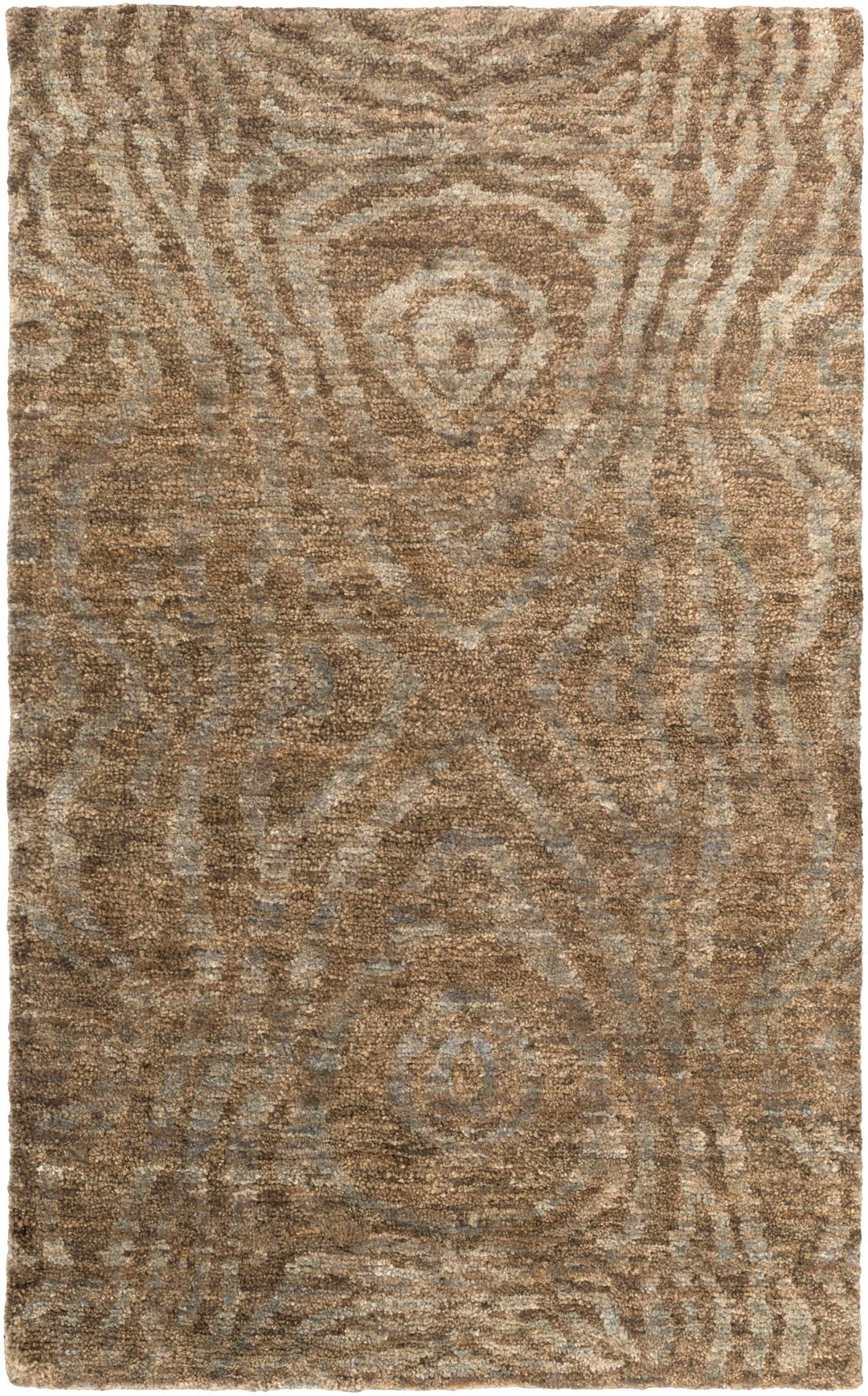 Farmersville Brown Abstract Design Hand Knotted Area Rug - The Rug Decor