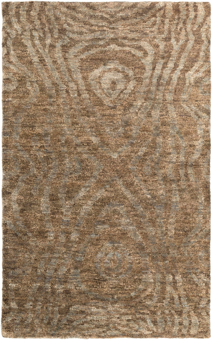 Farmersville Brown Abstract Design Hand Knotted Area Rug - The Rug Decor