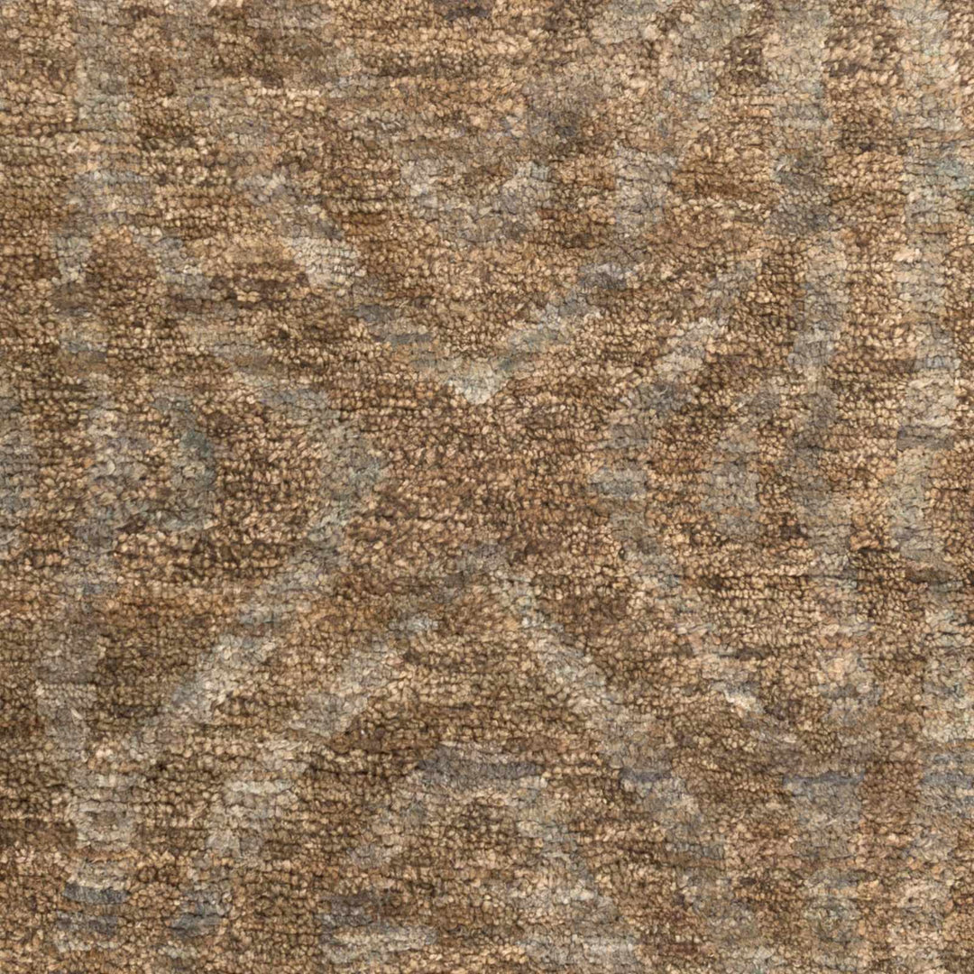 Farmersville Brown Abstract Design Hand Knotted Area Rug - The Rug Decor
