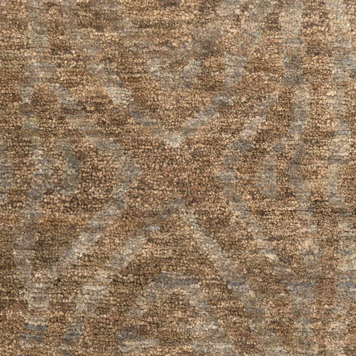 Farmersville Brown Abstract Design Hand Knotted Area Rug - The Rug Decor