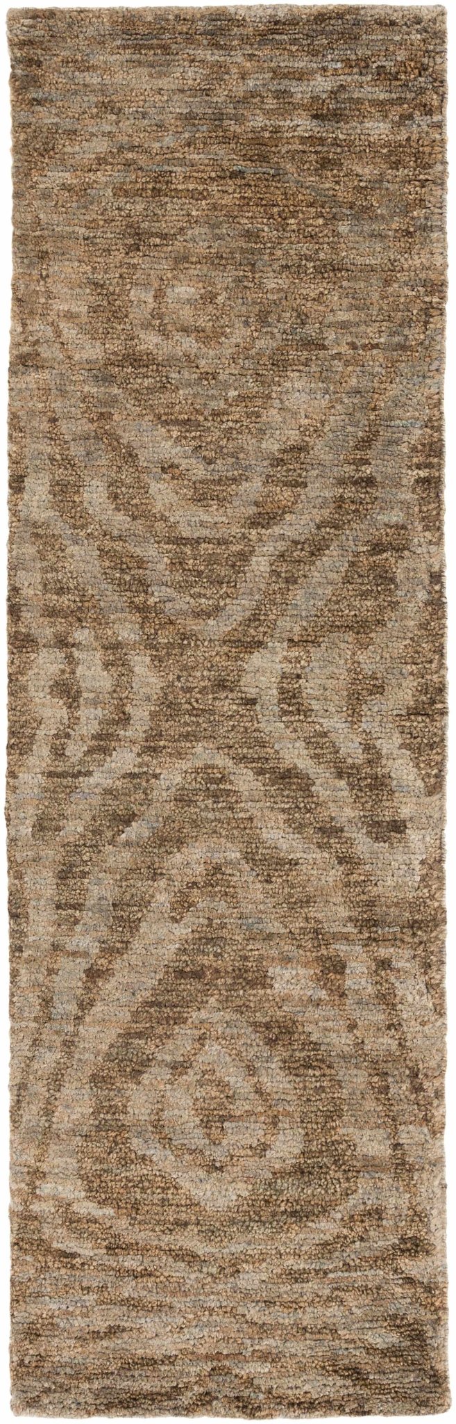 Farmersville Brown Abstract Design Hand Knotted Area Rug - The Rug Decor