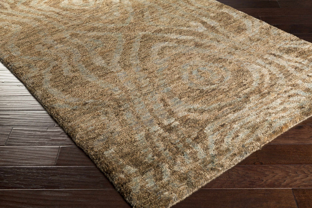 Farmersville Brown Abstract Design Hand Knotted Area Rug - The Rug Decor