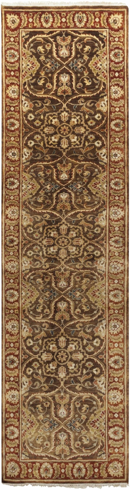Fate Traditional Brown And Red Hand Knotted Area Rug - The Rug Decor