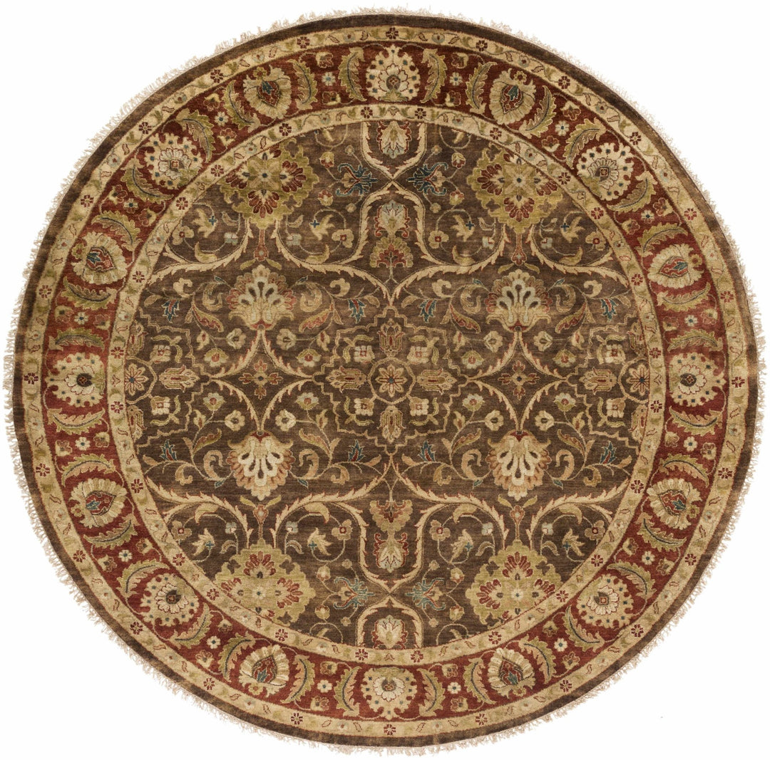 Fate Traditional Brown And Red Hand Knotted Area Rug - The Rug Decor