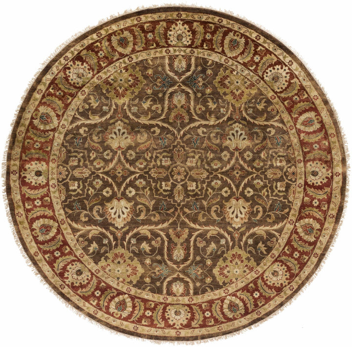 Fate Traditional Brown And Red Hand Knotted Area Rug - The Rug Decor