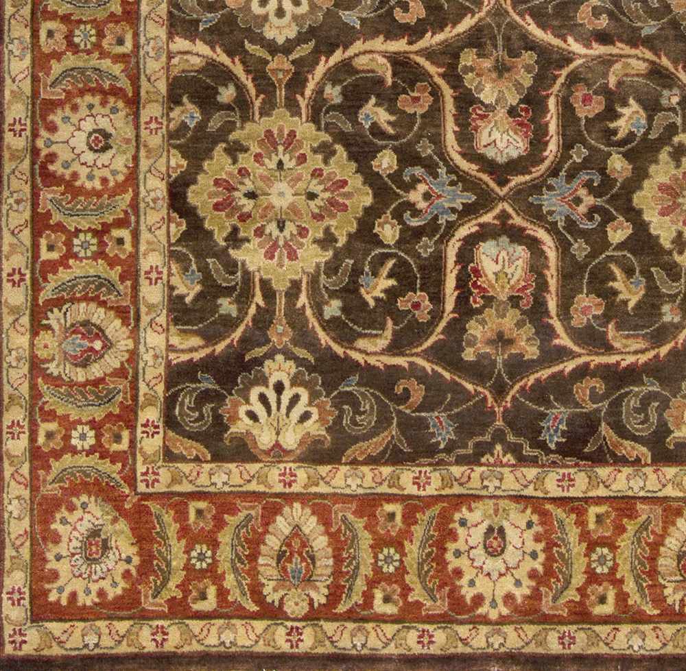 Fate Traditional Brown And Red Hand Knotted Area Rug - The Rug Decor
