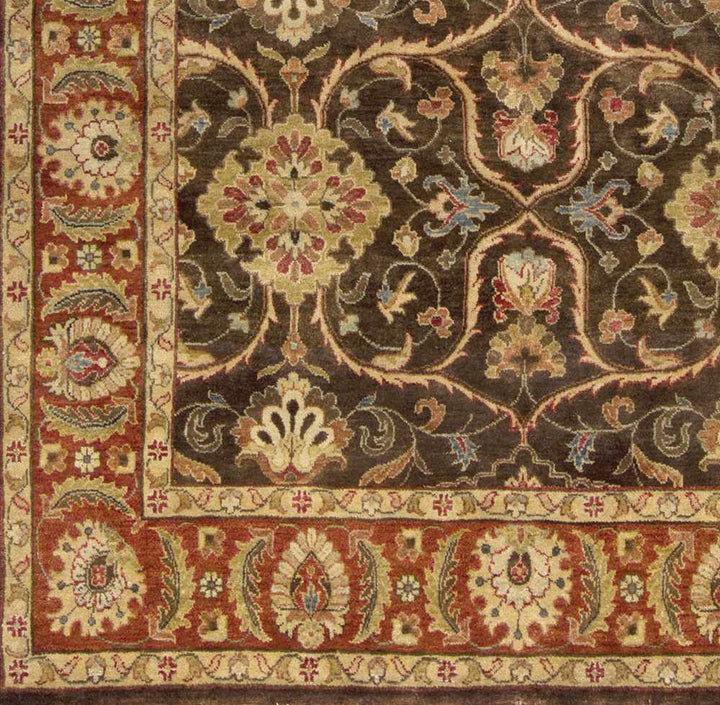 Fate Traditional Brown And Red Hand Knotted Area Rug - The Rug Decor