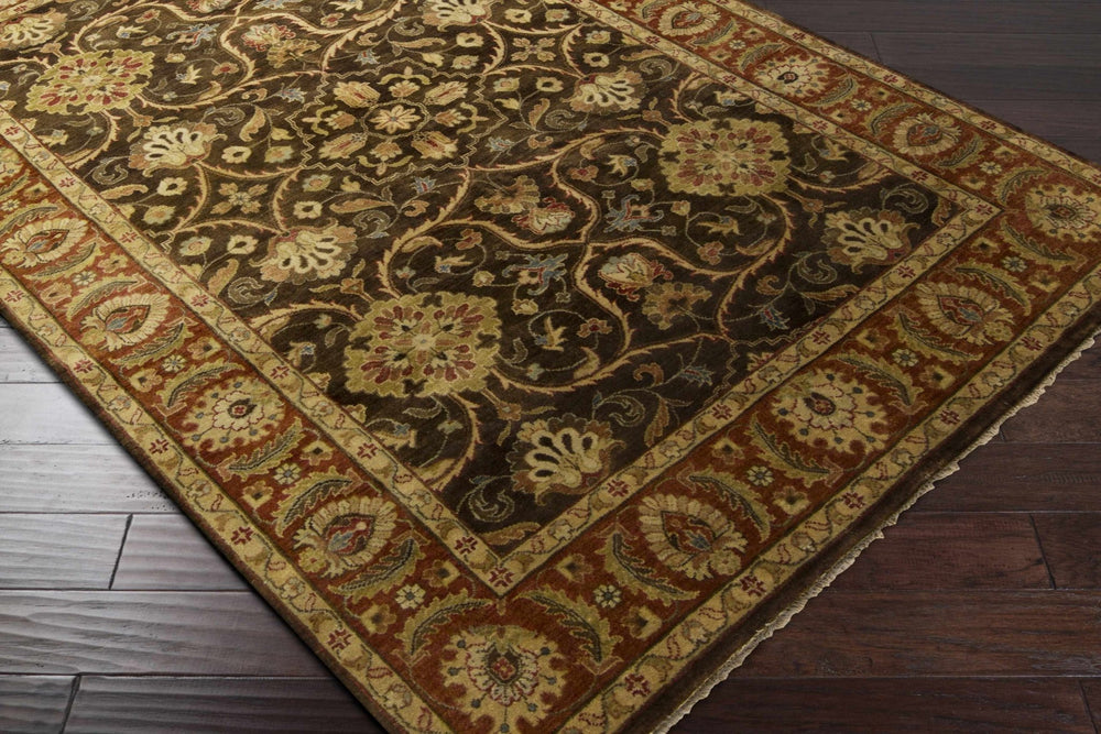 Fate Traditional Brown And Red Hand Knotted Area Rug - The Rug Decor