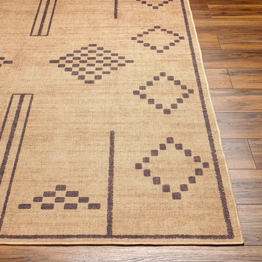 Fathi Traditional Style Tan And Taupe Washable Rug - The Rug Decor