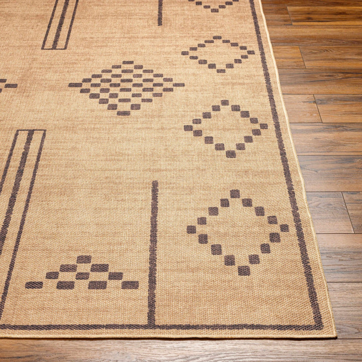 Fathi Traditional Style Tan And Taupe Washable Rug - The Rug Decor
