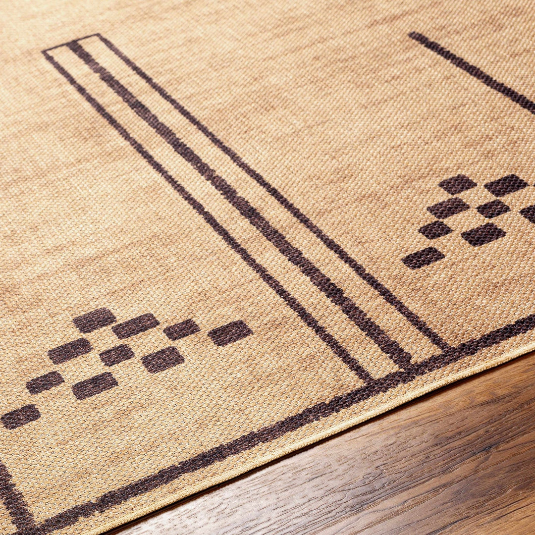 Fathi Traditional Style Tan And Taupe Washable Rug - The Rug Decor