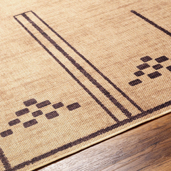 Fathi Traditional Style Tan And Taupe Washable Rug - The Rug Decor