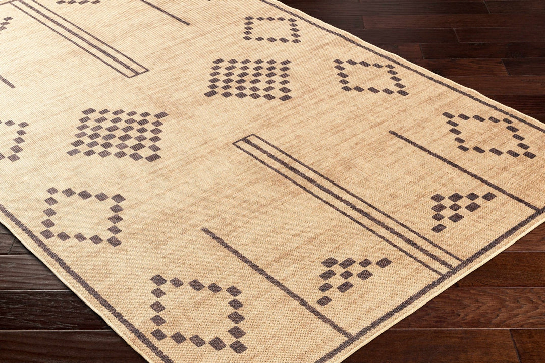 Fathi Traditional Style Tan And Taupe Washable Rug - The Rug Decor